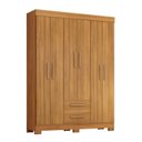 Ver imagem 2 de Guarda-Roupa com 6 Portas e 2 Gavetas Marrom/Freijó