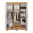 Ver imagem 4 de Guarda-Roupa com 6 Portas e 2 Gavetas Marrom/Freijó