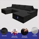Ver imagem 3 de Sofá Evo 3,40m Molas Ensacadas com Apoio Chaise Lounge Direita Velourê Preto Cama Inbox