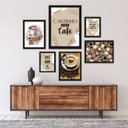 Ver imagem 1 de Kit Composição 6 Quadros Decorativos Cantinho do Café:madeira Branca