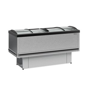 Ilha Vidro Curvo Gesv190cti Gelopar Ilha para Congelados 1,89m Vidro Curvo Tipo Inox 220v