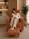 Ver imagem 2 de Poltrona de Amamentação Paris com Balanço e Puff Suede Premium | Conforto, Elegância e Qualidade