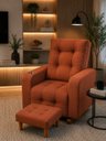 Ver imagem 3 de Poltrona de Amamentação Paris com Balanço e Puff Suede Premium | Conforto, Elegância e Qualidade