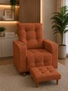 Ver imagem 1 de Poltrona de Amamentação Paris com Balanço e Puff Suede Premium | Conforto, Elegância e Qualidade