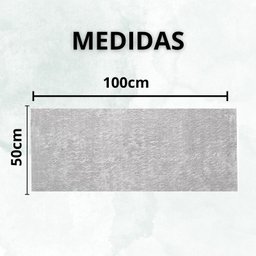 Tapete Passadeira 50x100cm Classic Felpudo Liso Cinza - 4