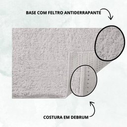 Tapete Passadeira 50x100cm Classic Felpudo Liso Cinza - 5