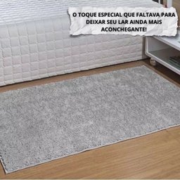 Tapete Passadeira 50x100cm Classic Felpudo Liso Cinza - 2