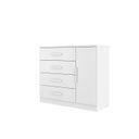 Ver imagem 2 de Cômoda Sapateira Genova Plus 1 Porta 4 Gavetas Branco
