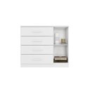 Ver imagem 3 de Cômoda Sapateira Genova Plus 1 Porta 4 Gavetas Branco