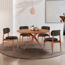 Ver imagem 1 de Sala de Jantar Mesa Ballare 120cm Tampo Redondo com 4 Cadeiras Ballare Soft