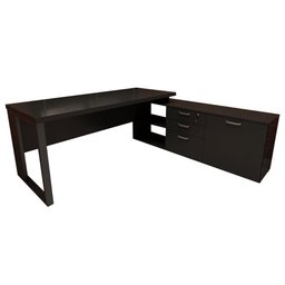 Mesa de Escritório Diretor em L Industrial 170cm Pés Metal - 3