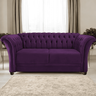 Sofá Recamier Divã Chesterfield 185cm Sofia Suede Roxo Capitonê- Mabe Magazine - 1