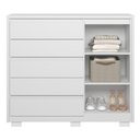 Ver imagem 3 de Cômoda Sapateira 1 Porta 5 Gavetas 125cm Duetto Branco Albatroz