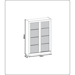 Guarda Roupa 2 Portas 2 Gavetas Turim  - 4