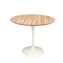 Ver imagem 1 de Mesa de Jantar Tulipa Saarinen Redonda 60cm Tampo Nogueira - Branco