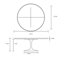 Ver imagem 3 de Mesa de Jantar Tulipa Saarinen Redonda 60cm Tampo Nogueira - Branco