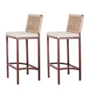 Ver imagem 1 de Kit 2 BANQUETA GAIA – Corda náutica rami assento corino bege