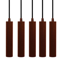 Kit 5x Pendente Tubo Cilindro Cobre Alumínio Balcão Cozinha Mr11 + Lâmpadas Led 3000k Bivolt - 1
