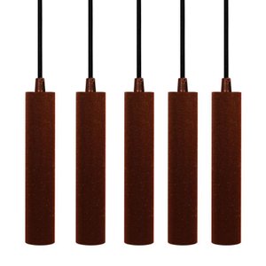 Kit 5x Pendente Tubo Cilindro Cobre Alumínio Balcão Cozinha Mr11 + Lâmpadas Led 3000k Bivolt