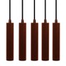 Kit 5x Pendente Tubo Cilindro Cobre Alumínio Balcão Cozinha Mr11 + Lâmpadas Led 3000k Bivolt - 1