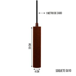 Kit 5x Pendente Tubo Cilindro Cobre Alumínio Balcão Cozinha Mr11 + Lâmpadas Led 3000k Bivolt - 2