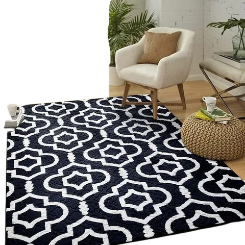 Tapete Flannel Sala Quarto Luxo Macio 2,00x1,40 Preto