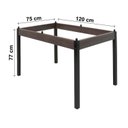 Ver imagem 4 de Conjunto Sala de Jantar Mesa Jade 120x75cm Tampo Vidro com 4 Cadeiras Marrom/Preto/Linho Bege