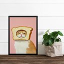 Ver imagem 1 de Quadro Cozinha Gatinho Pão de Forma 45x34cm:moldura Preta