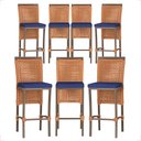 Ver imagem 1 de 7 Banqueta em Alumínio Roma Marrom Corda Náutica Tecido 10