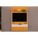 Ver imagem 1 de Rack Bancada C/painel P/tv até 55 Polegadas Pratic Ripado Prateleira 143x240cm Cedro - Dj Móveis