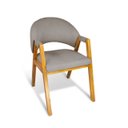Ver imagem 2 de Kit 6 Cadeiras de Jantar Noah Estofada com Braço Madeira Maciça Linho Cinza - Arkell