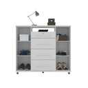 Ver imagem 5 de Cômoda Sapateira Versátil 2 Portas 4 Gavetas Branco