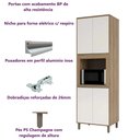 Ver imagem 4 de Paneleiro Torre Quente Cozinha 4 Portas 1 Nicho 70 - Módulo Cozinha Mel - Luciane 1316:Pérola Off