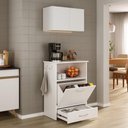 Ver imagem 1 de Kit Armário de Cozinha Aéreo 62,5cm com Balcão Multiuso Multimóveis Mp5063 Branco