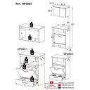 Ver imagem 4 de Kit Armário de Cozinha Aéreo 62,5cm com Balcão Multiuso Multimóveis Mp5063 Branco