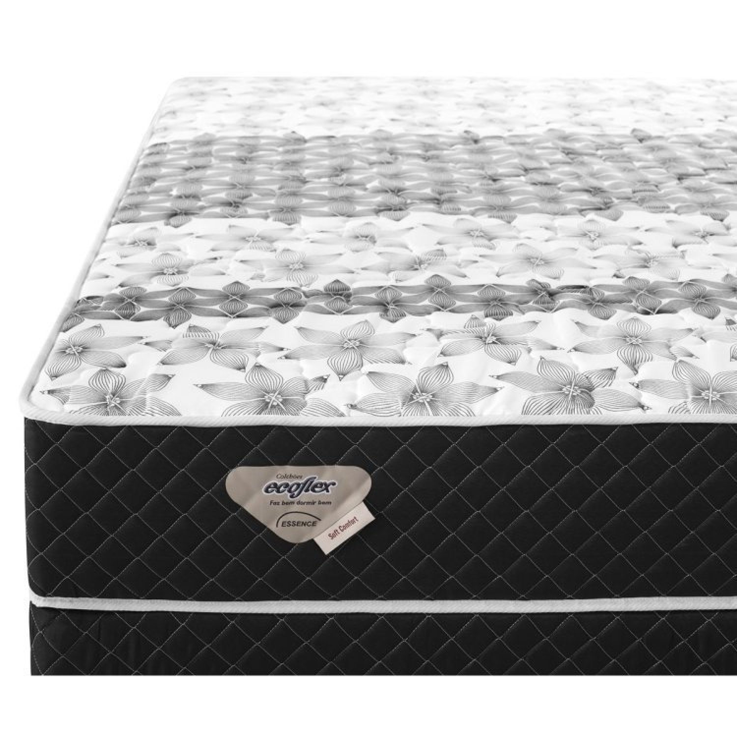 Conjunto Box com Somiê Auxiliar Soft Comfort Preto Mola Verticoil Solteiro 088x188x60cm  - 4