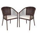 Ver imagem 1 de Kit 2 Cadeiras Alumínio Fibra Sintética com Assento Capucino