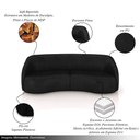 Ver imagem 3 de Sofá Decorativo Sala de Estar Bipartido 288cm Clarke Pu Preto Manchado G45 - Gran Belo