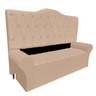 Conjunto Cabeceira King Casal e Recamier Baú 195cm Calçadeira Estofado:suede Bege Escuro - 1