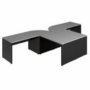 Ver imagem 4 de Espaço de Trabalho em L P/ 2 Pessoas 120cm Pés Painel F5 Cor:cinza Sagrado com Preto