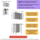 Ver imagem 2 de Kit Armário de Cozinha Aéreo Canto com Balcão 90cm 3 Portas Pequim Multimóveis Mp2381 Branco/