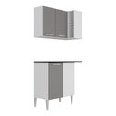 Ver imagem 6 de Kit Armário de Cozinha Aéreo Canto com Balcão 90cm 3 Portas Pequim Multimóveis Mp2381 Branco/