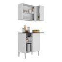 Ver imagem 4 de Kit Armário de Cozinha Aéreo Canto com Balcão 90cm 3 Portas Pequim Multimóveis Mp2381 Branco/
