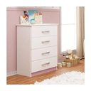Ver imagem 1 de Cômoda Infantil Maxi 04 Gavetas - Branco - Rosa Branco - Rosa