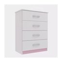 Ver imagem 2 de Cômoda Infantil Maxi 04 Gavetas - Branco - Rosa Branco - Rosa
