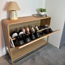Ver imagem 4 de Sapateira 1 Porta 93cm Luna Orgânica Pé Metal Hanover/Dourado ou Nero/Preto - Artesano