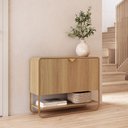 Ver imagem 1 de Sapateira 1 Porta 93cm Luna Orgânica Pé Metal Hanover/Dourado ou Nero/Preto - Artesano