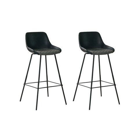 Conjunto 2 Banquetas Bogotá PU Azul/Marinho/Cinza Granizo
