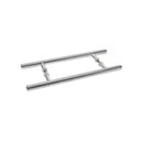 Ver imagem 1 de Puxador Duplo Pivotante Redondo 60cm Aço Inox Porta Vidro Madeira