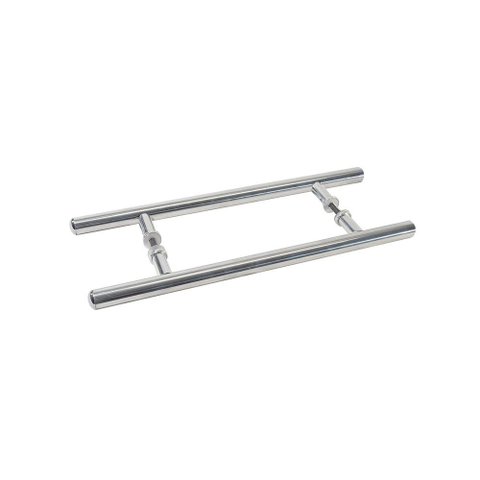 Puxador Duplo Pivotante Redondo 60cm Aço Inox Porta Vidro Madeira